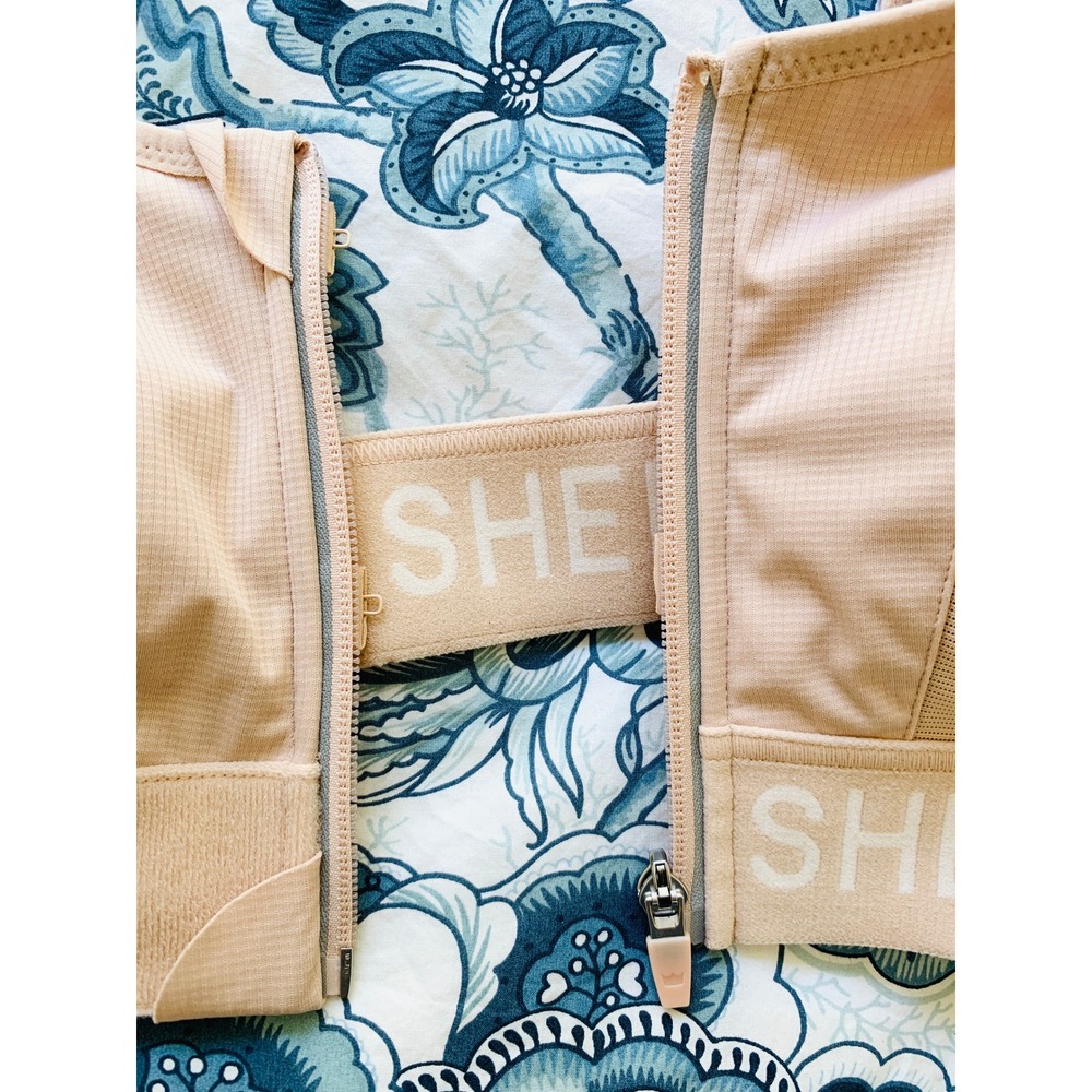 Shefit Ultimate Sports Bra Sandstorm Beige High Impact Front Zip Sz 1 Luxe NWOT - Picture 14 of 16